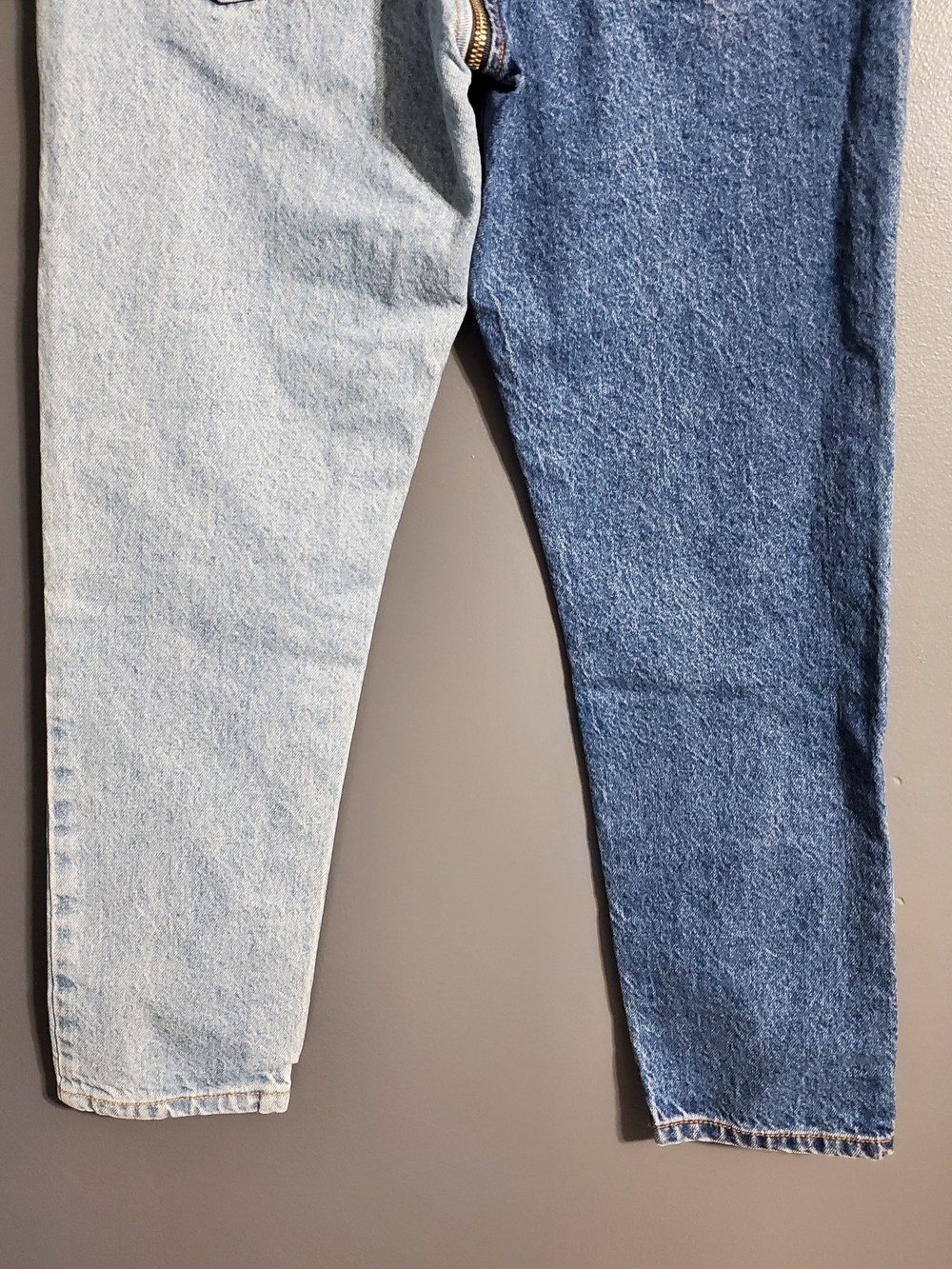 REVICE High-Rise Two-Tone Blue Zip-Front Jeans Cropped Women's Size 28 - Picture 7 of 10